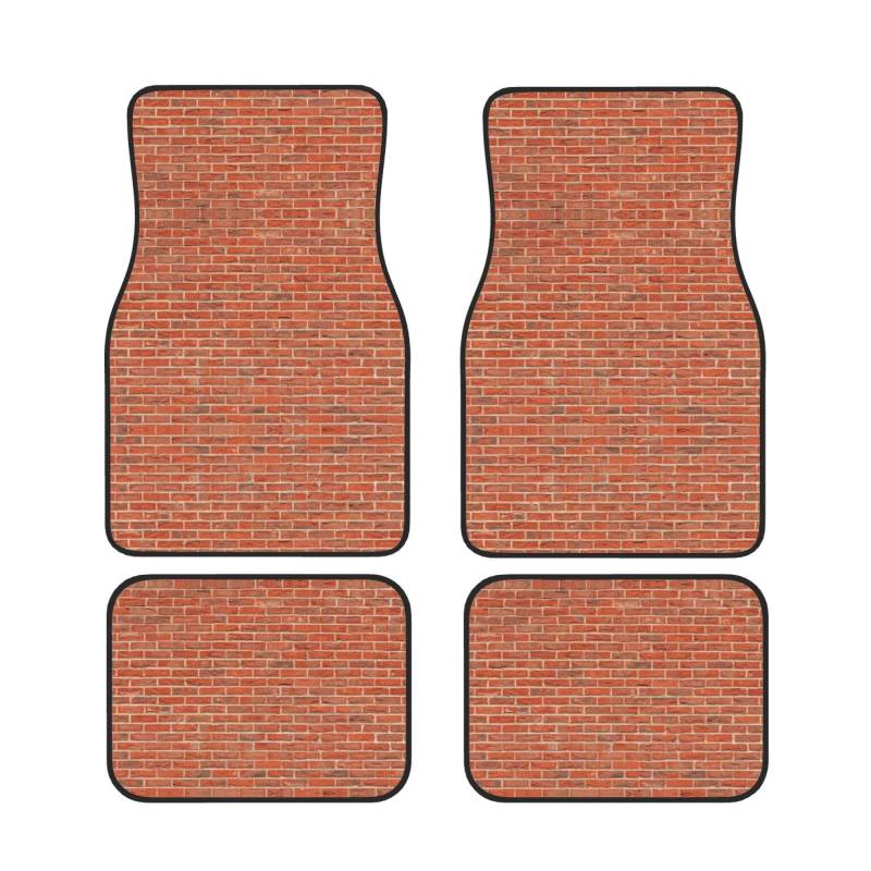 Red Brick Wall Texture Printed Car Mats Universal Car Floor Mats Set Of 4Pcs Non-Slip Waterproof All Weather Automotive Floor Mats von Wquvmds