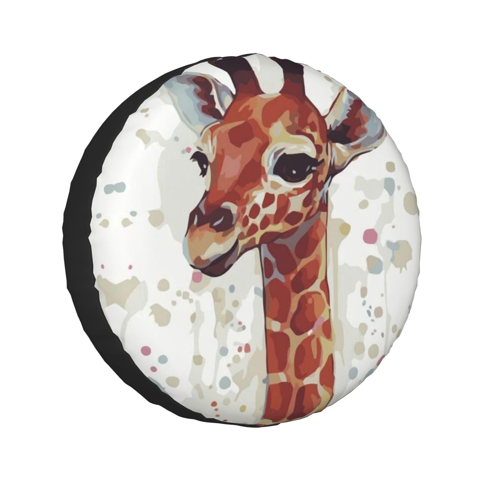 Stilvolle Universal-Ersatzrad-Reifenabdeckung mit Tier-Giraffe, wasserdicht, für Wohnmobil, Reise, Anhänger, Wohnmobil, 43,2 cm (17 Zoll) von Wquvmds