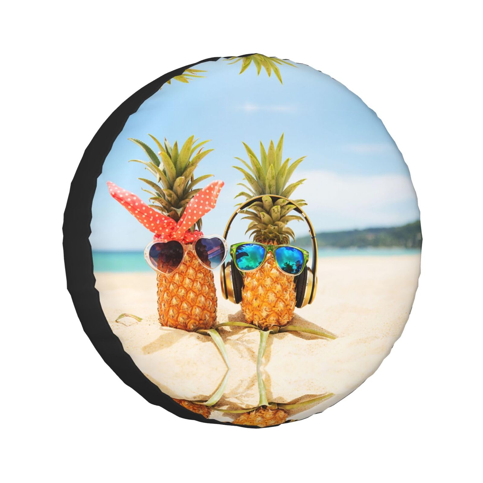 Universal-Ersatzradabdeckung für den Strand, zwei Ananas, wasserdicht, für Wohnmobil, Reise, Anhänger, Wohnmobil, LKW, SUV, Wohnmobil, 38,1 cm von Wquvmds