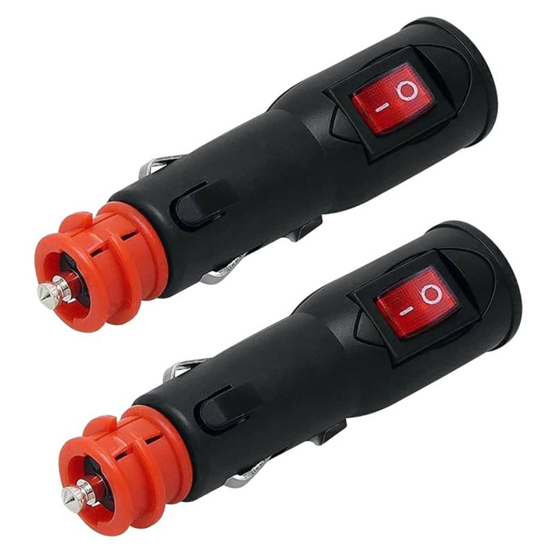 Wresetly 2 STÜCKE Anschluss 12V Auto Stecker mit Sicherung und Schalter 20Mm Cig / 12Mm DIN für Euro Fahrzeug Steckdose von Wresetly