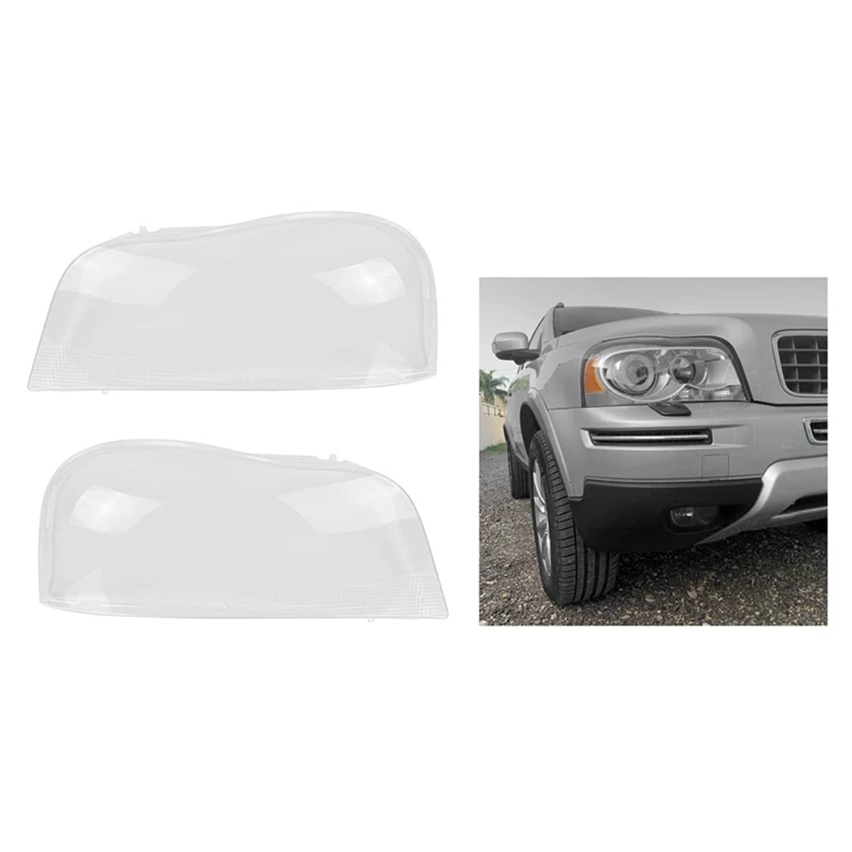 Wresetly Auto Transparent Lampenschirm Brille Lampenschirm Scheinwerfer Linse - XC90 2004-2013 von Wresetly