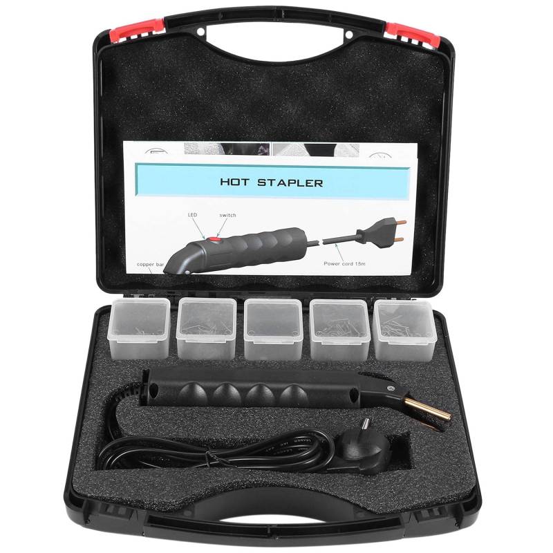 Wresetly Hot Kunststoffkappe für Auto Stoßstange Reparatur Kit Schweißwerkzeug Schweißgerät für professionelle Reparaturen, 200 Stück Stapler Staples EU-Stecker von Wresetly