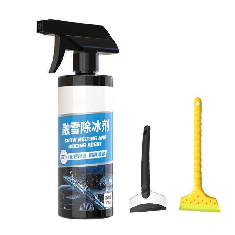 Deicer Spray for Car Windshield, Car Windshield Spray De-Icer, Ice Melt Spray, Winter Windshield Removal Spray, Multifunctional Deicer Kit, 300ml Car Defroster Spray, Windshield Ice Remover, von Wrohto