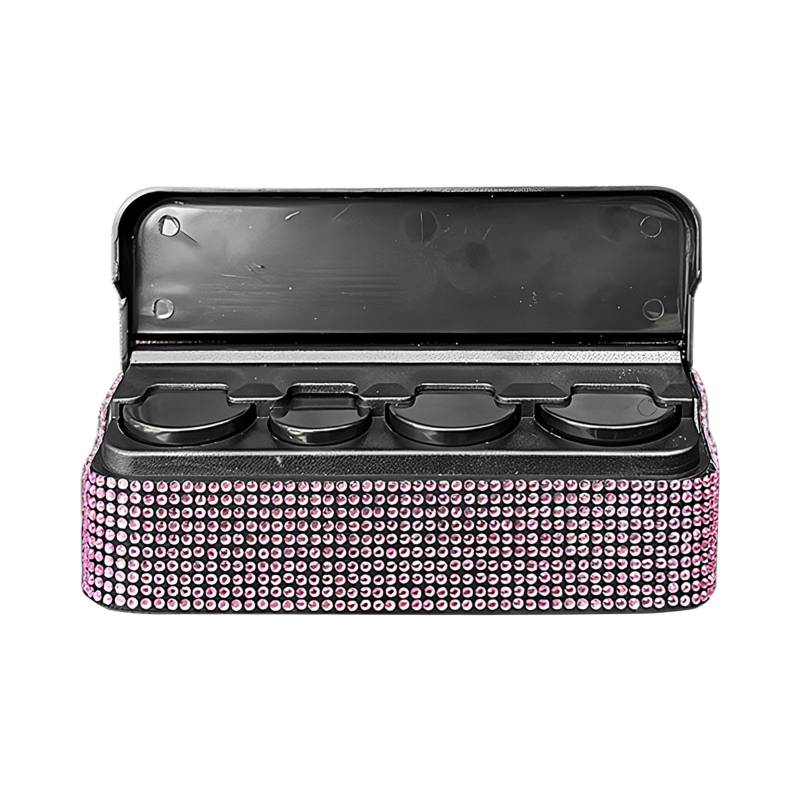 Wrohto Auto Aufbewahrungsbox Strass, Automotive Change Organizer, Portable Car Storage Dispenser, Car Interior Rhinestone Organizer, Vehicle Change Storage Box von Wrohto