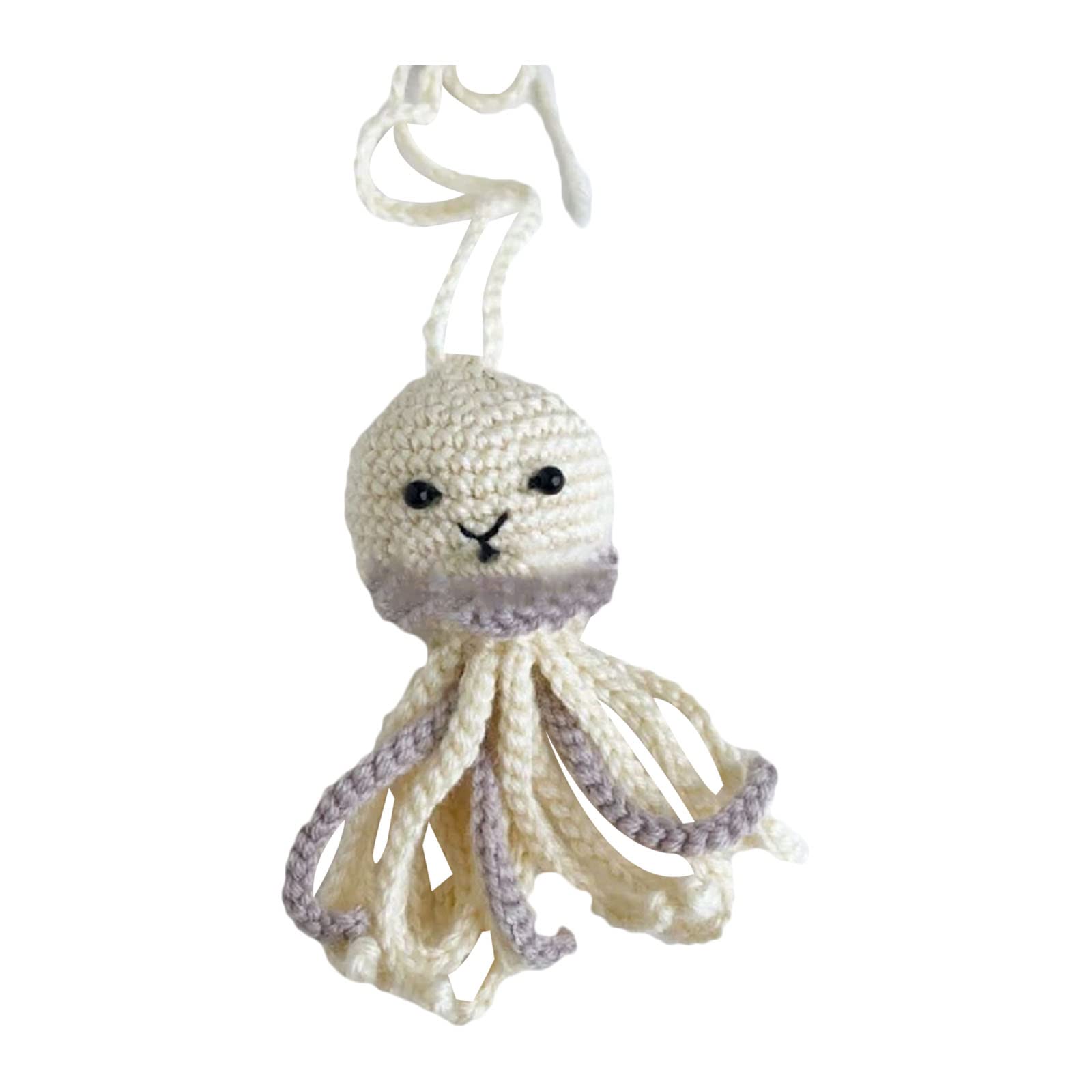 Rückspiegel Handgefertigtes Woll Oktopus Ornament Anhänger Autospiegel Hanging Für Frauen Mädchen Auto Innenraum Accessoire von Wsdsgz