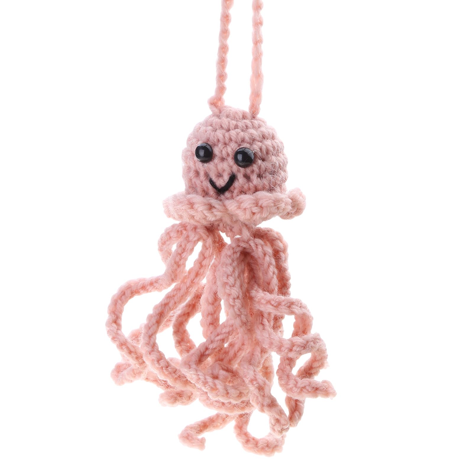 Rückspiegel Handgefertigtes Woll Oktopus Ornament Anhänger Autospiegel Hanging Für Frauen Mädchen Auto Innenraum Accessoire von Wsdsgz