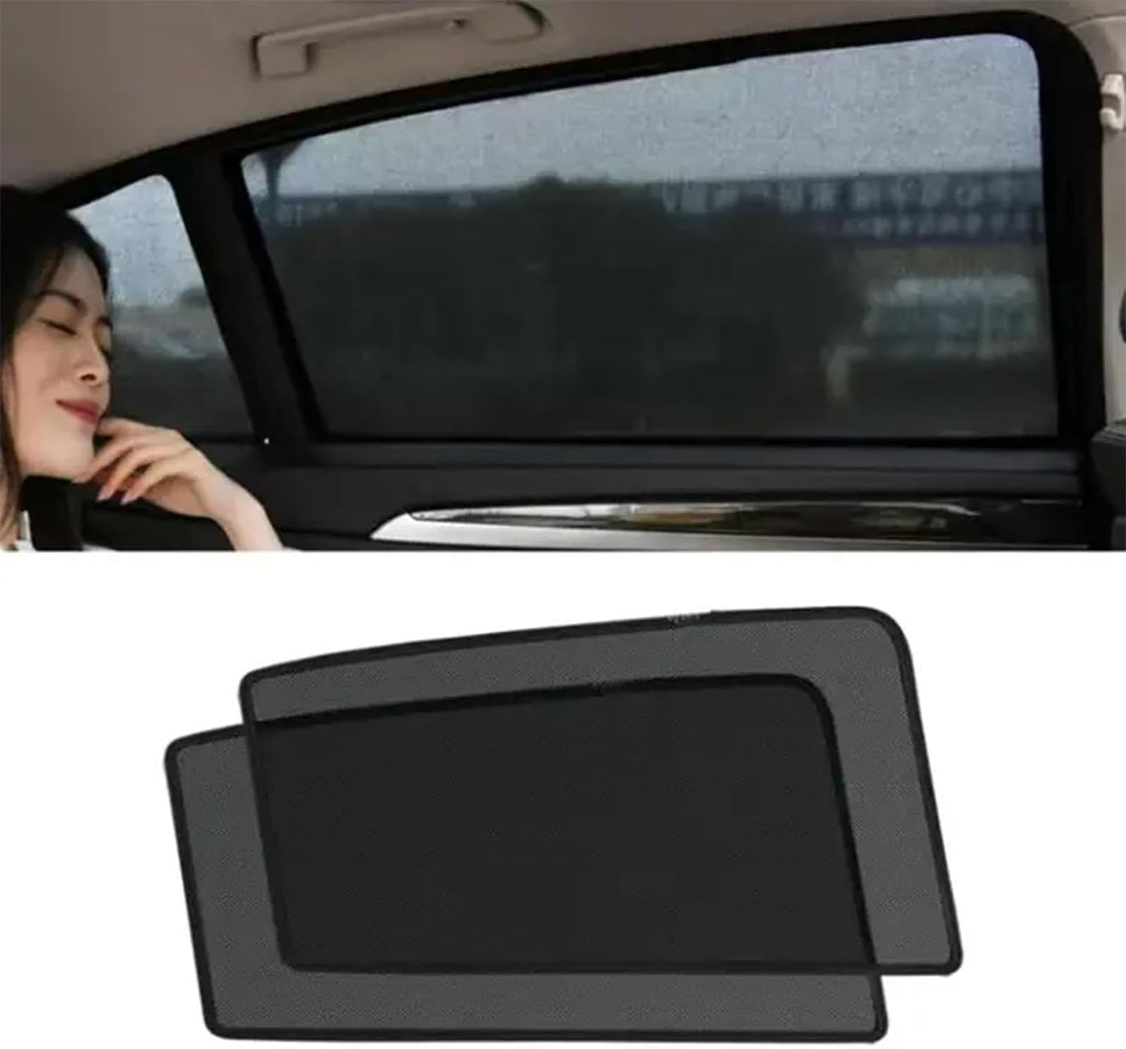 Auto-Seitenfenster-Sonnenschutz für Hyundai I40 Sedan 2011 2012 2013 2014 2015 2016 2017 2018, Maßgeschneidert Magnetisch UV-Schutz Atmungsaktives Netz Faltbar ZubehöR,Rear von Wtwtg