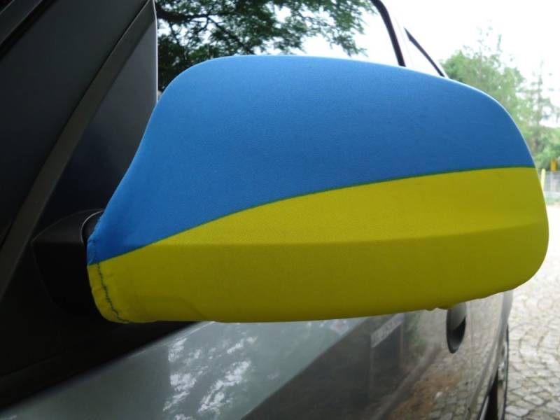 Spiegelflagge/Spiegelfahne UKRAINE 1 Paar, Auto/PKW Rückspiegel/Autospiegel Fahne/Flagge/Überzug/Socke Spiegelsocken von Sportfanshop24