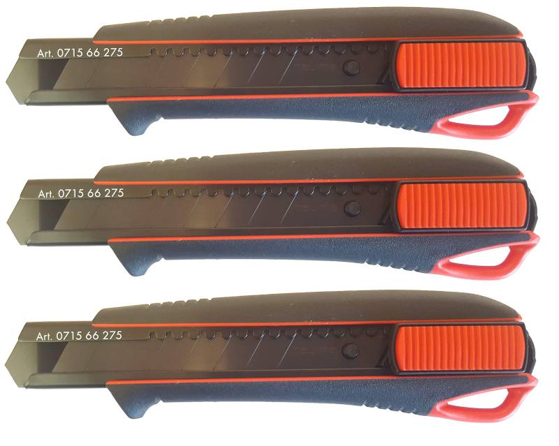 Würth 3x 2K Cutter-Messer mit Schieber incl. 3 Klingen von Würth