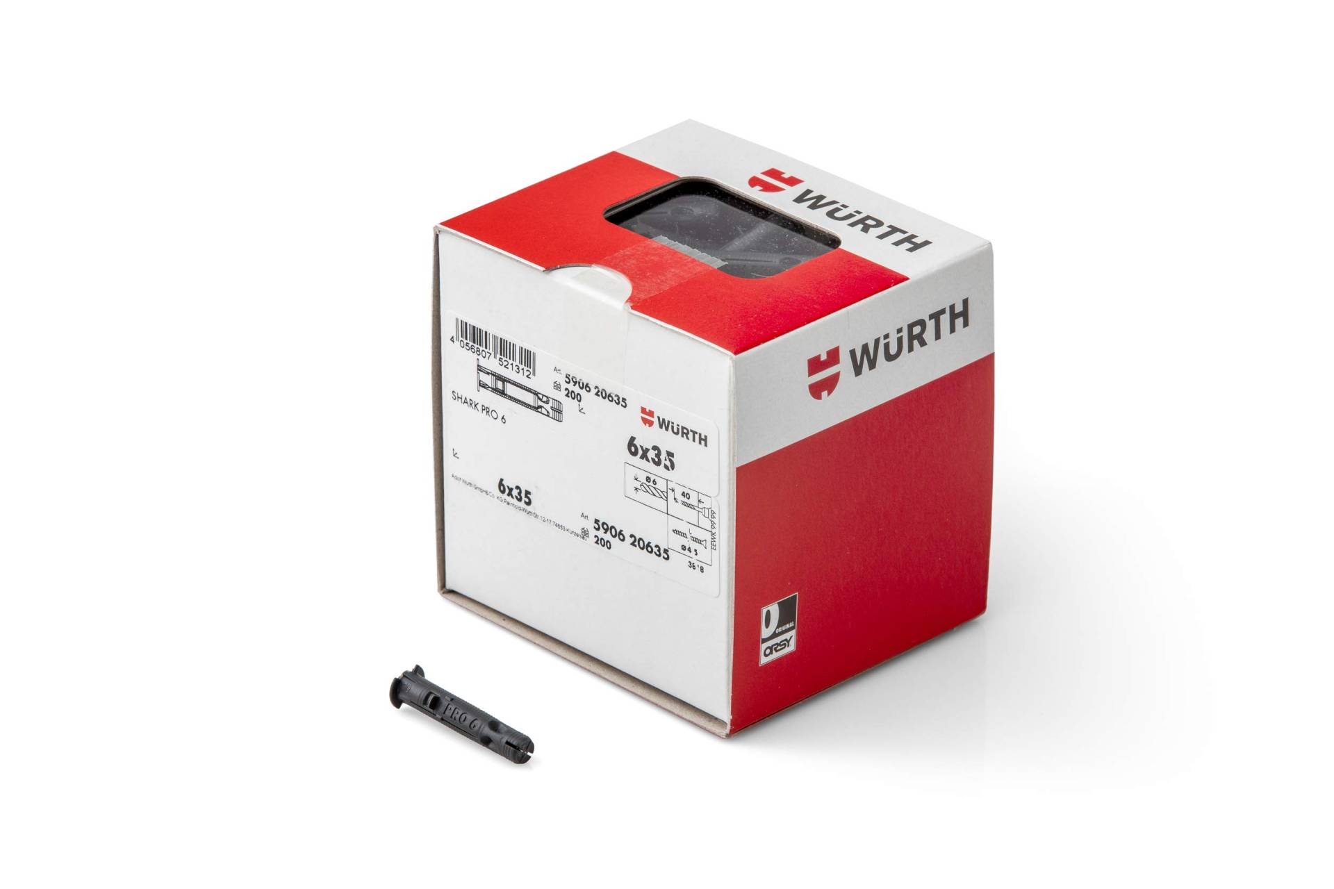 Würth Kunststoff Allzweckdübel Shark Pro 6X35 mm SHARK, Paketinhalt: 200 Stück von Würth