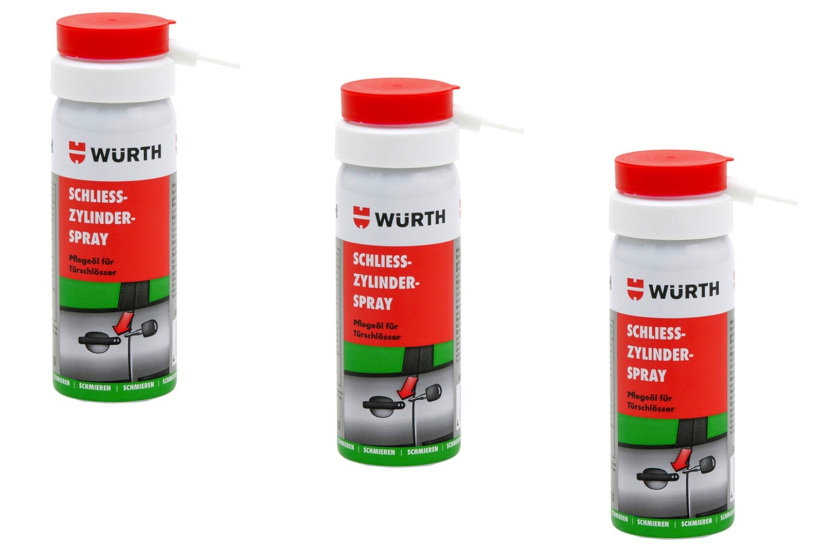 Würth Schliesszylinderspray Pflegespray Schlösser Schmieröl 3x 50ml von Würth