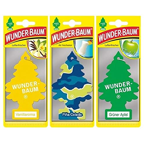 Duftende Fichte Wunder-Baum (Vanille + Pina Colada + Apfel) 3er Pack von WUNDER-BAUM