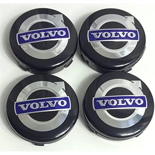 4 Stück Kappen Radnabenabdeckungen Radnabenkappen für Volvo C70 Coupe Cabrio II 2009-2013 64mm, Auto-Tuning Dekoration Zubehör Zentralen Logo Teilewasserdicht,B von WurBu