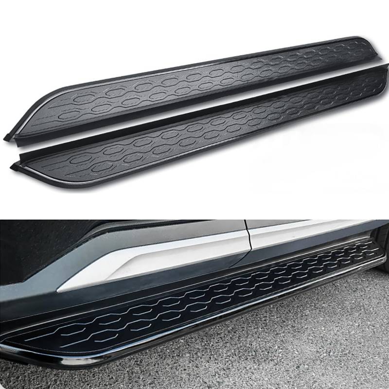 2 Stück passend für Land Rover Discovery Sport 2015-2019 Trittbrett Seitenstufenpedal Nerf Bar Trittbrett Aluminium Schwarz (mit Halterungen) von Wusecssy