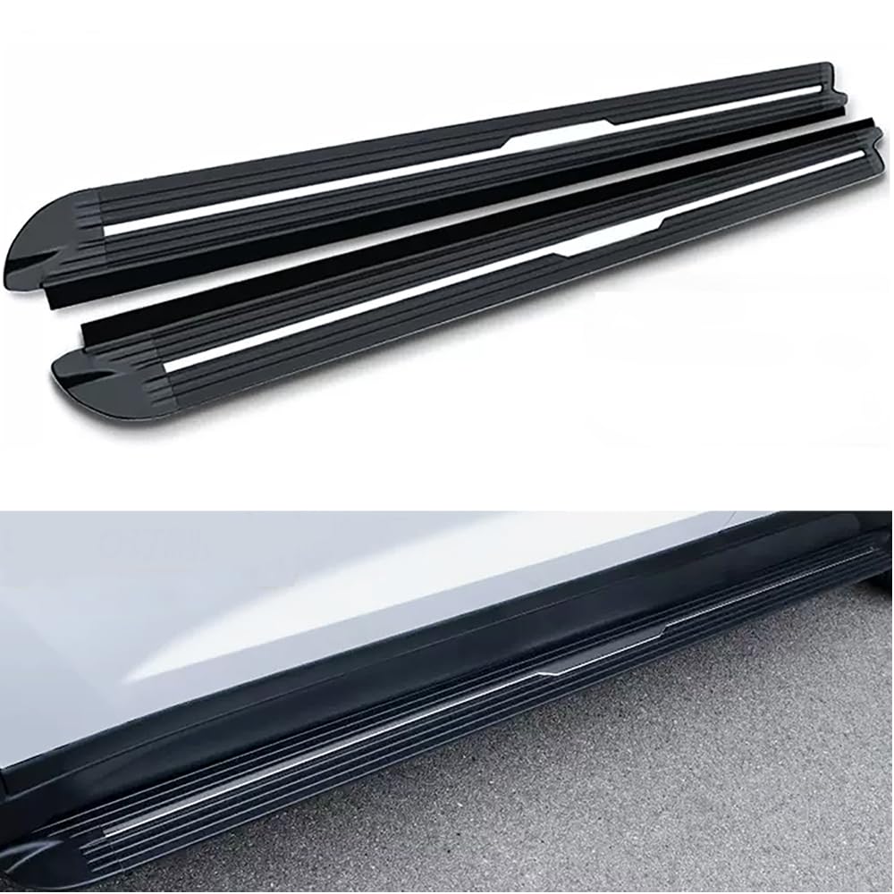 2 Stück passend für Volkswagen VW T-Cross 2018-2025 Trittbrett Seitenstufenpedal Nerf Bar Trittbrett Aluminium Schwarz von Wusecssy