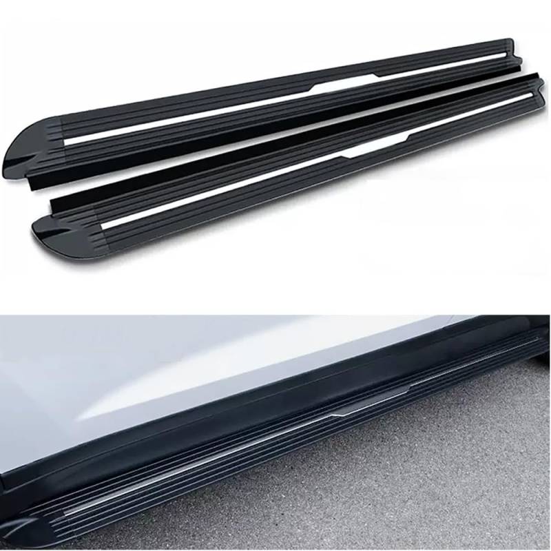 2 Stück passend für Volkswagen VW T-Cross 2018-2025 Trittbrett Seitenstufenpedal Nerf Bar Trittbrett Aluminium Schwarz von Wusecssy