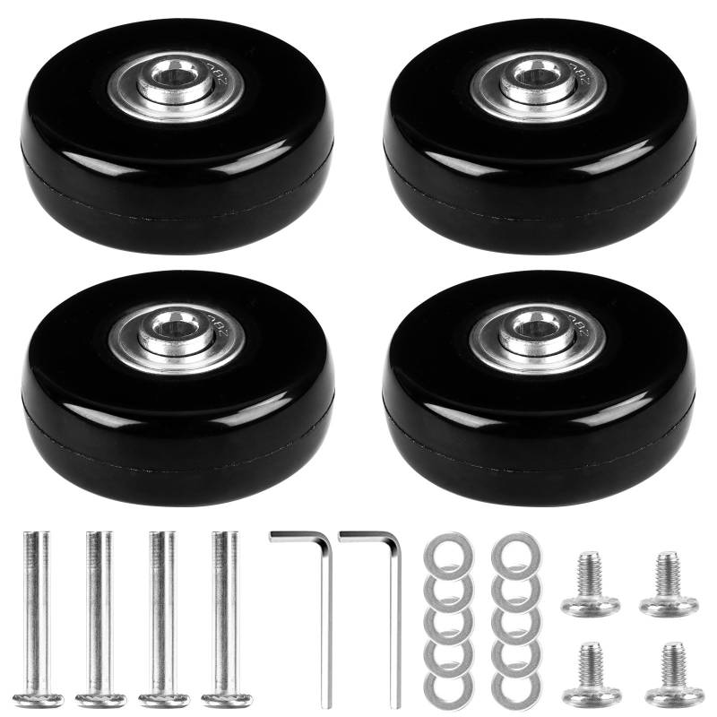 4 PCS Gepäck Ersatzräder, Ersatz Rollen für Koffer, Gummi Rollen Räder Ersatz Wheels Rad Trolley Hartschalenkoffer Rollen Gepäckkoffer Rad für Koffer Gepäck (50mm x 18mm) von Wvu & Wvo