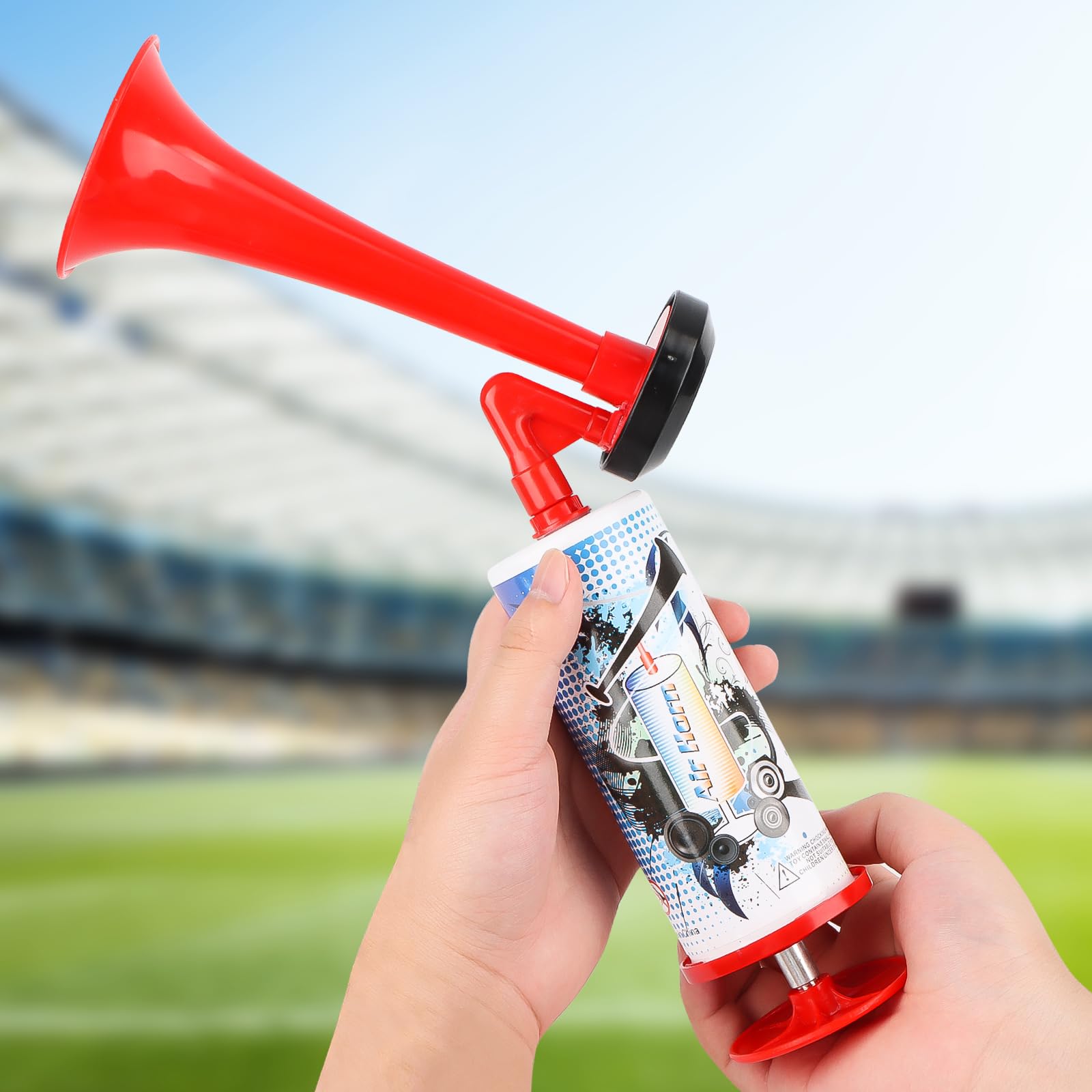 Wvu & Wvo Hand Air Horn Pumpe Laut | Tragbare Krachmacher Horn | Manueller Signal Horn | Fur vielseitige Nutzung als Hupe im Straßenverkehr, Fußballspielen, Partys von Wvu & Wvo