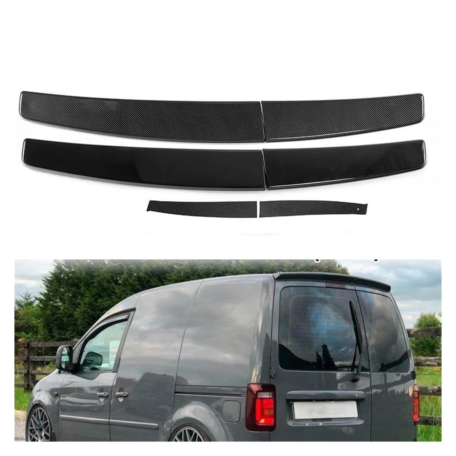 Auto Kofferraum Heck Spoiler für VW Caddy 2005 2006 2007 2008 2009 2010 2011 2012 2013 2014 2015 2016 2017 2018,Kratzfeste Auto Heckspoiler Flügel Kofferraumdeckel Spoiler Styling Dekoration Zubehör von WwwBaoF8