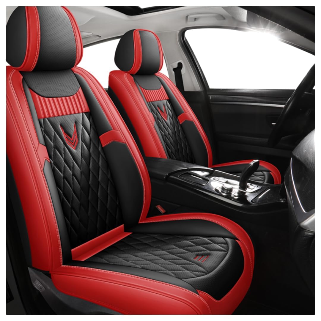 WwwBaoF8 Auto Sitzbezüge Sets für BMW X6 F16 2014-2019,Autositzschoner aus Leder Wasserdichter VerschleißFest Autositzbezug,I-Black red von WwwBaoF8