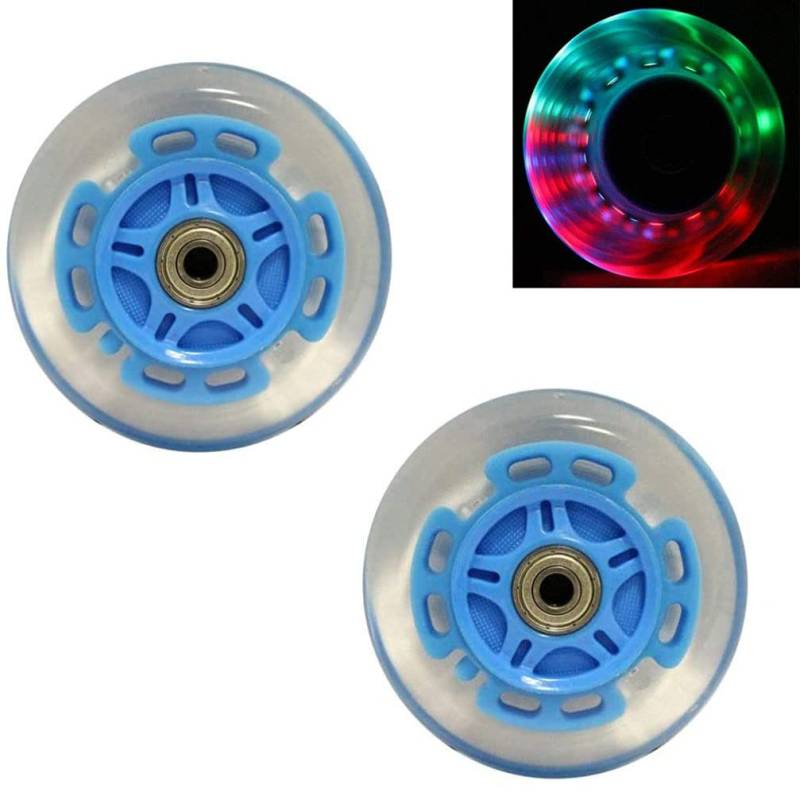 2 Stück 80mm LED Scooter Wheels - Scooter Ersatzräder mit ABEC 9 Lagern, Ersatz für Kick/Razor Scooter,A von Wxnnx