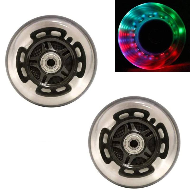 2 Stück 80mm LED Scooter Wheels - Scooter Ersatzräder mit ABEC 9 Lagern, Ersatz für Kick/Razor Scooter,B von Wxnnx