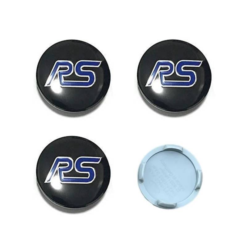 Radkappen Nabendeckel Radnabenkappen 4 Stück 54mm Kompatibel mit für Ford RS Fiesta Focus Fusion Mondeo decorative Sticker ABS Verbundmaterial Nabenmittenkappe,B von WxsYFFS