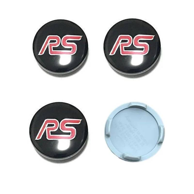 Radkappen Nabendeckel Radnabenkappen 4 Stück 54mm Kompatibel mit für Ford RS Mondeo Mustang Focus Fiesta ABS Verbundmaterial Nabenmittenkappe,A von WxsYFFS