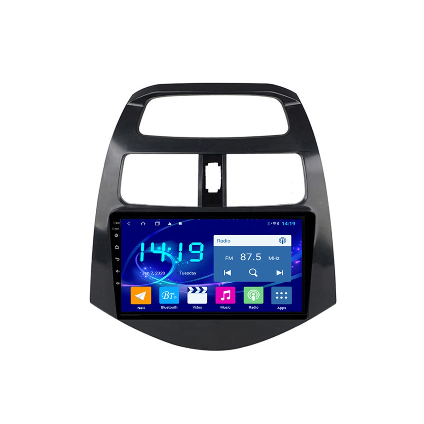 Android Autoradio Stereo 9 Zoll HD Digital Multi-Touchscreen Für Chevrolet Spark 2010-2014 Android Auto Mit Navigation Bluetooth-Unterstützung Radio Lenkradsteuerung DAB Mit Rückfahrkamera von Wxstra