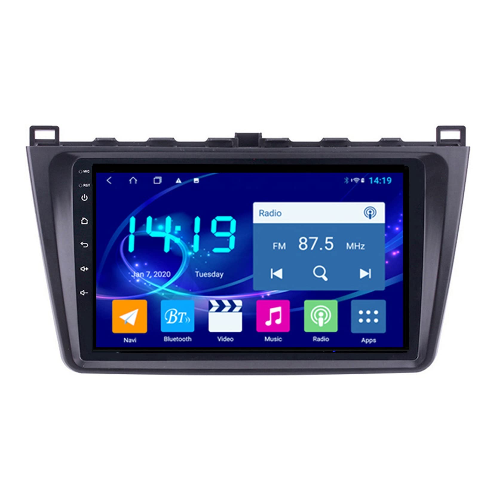 Android Autoradio Stereo 9 Zoll HD Digital Multi-Touchscreen Für Mazda 6 2007-2012 Android Auto Mit Navigation Bluetooth-Unterstützung Radio Lenkradsteuerung DAB Mit Rückfahrkamera von Wxstra