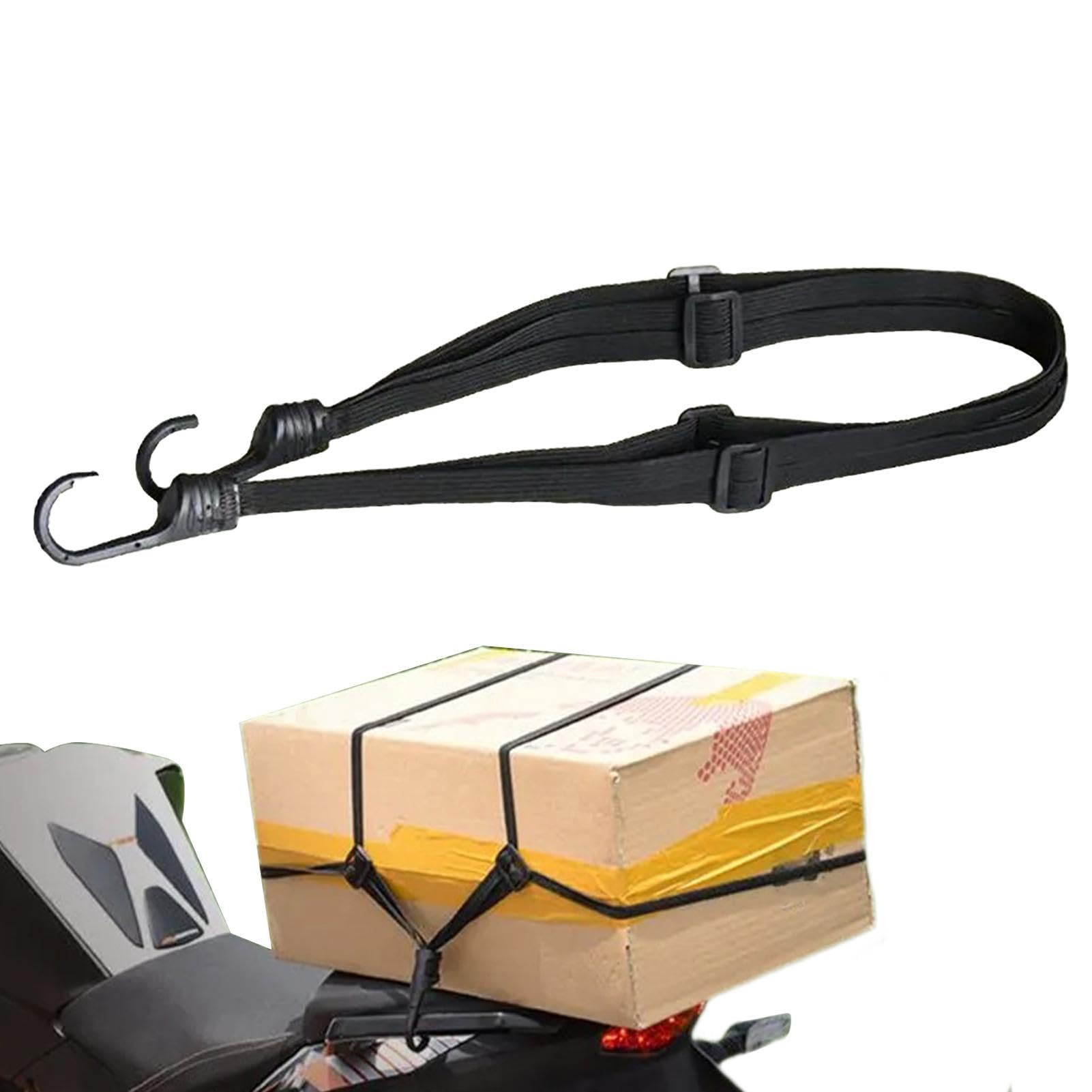 Wyttuubv Motorradgurte,Motorrad-Spanngurte | Einziehbarer fester Gepäckgurt | Elastisches Seil mit 2 Haken, multifunktionale Spanngurte für Gepäckhut von Wyttuubv