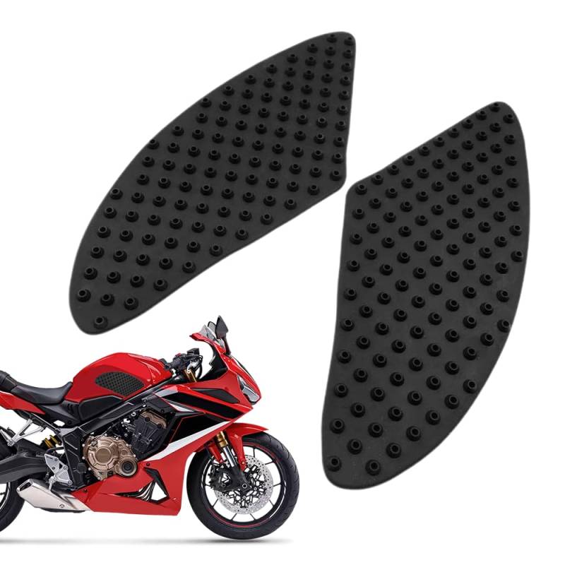 Wzhtuzi 2 PCS Motorcycle Kraftstofftank Traction Pad, 3D Motorrad Anti Rutsch Aufkleber, Motorräder Tank Gummi Schutz Aufkleber, Kompatibel mit den Meisten Motorrädern (Schwarz) von Wzhtuzi