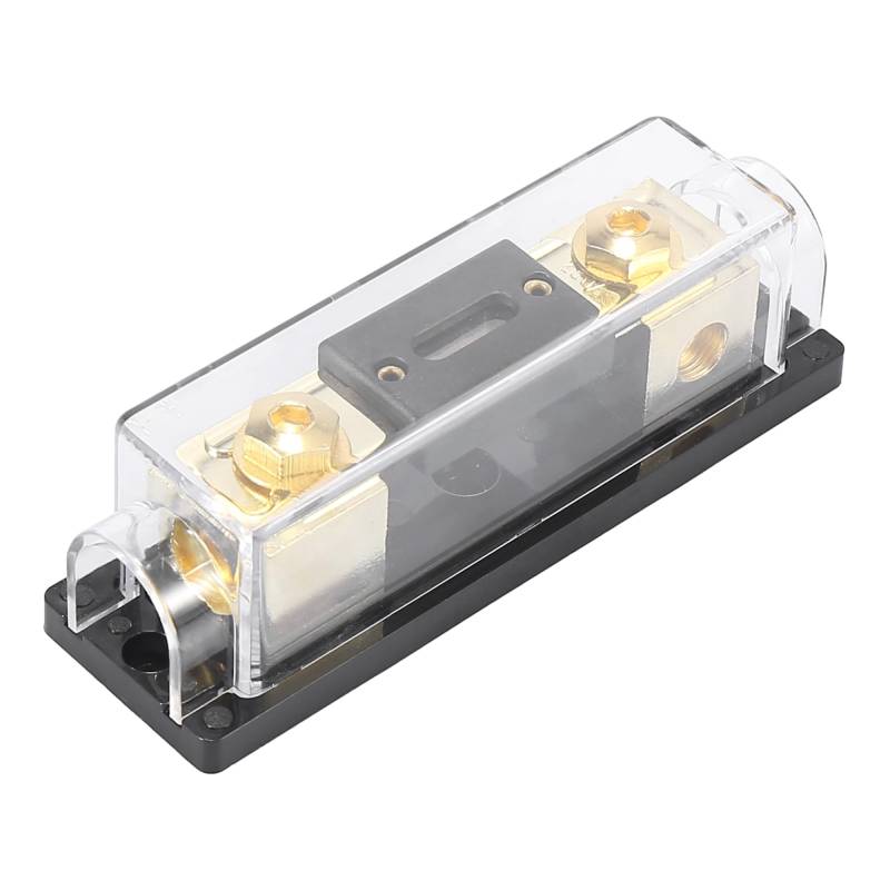 X AUTOHAUX Sicherungshalter 0/2/4 Gauge Inline ANL Sicherungsblock mit 250 Ampere Sicherung Transparent Schwarz von X AUTOHAUX