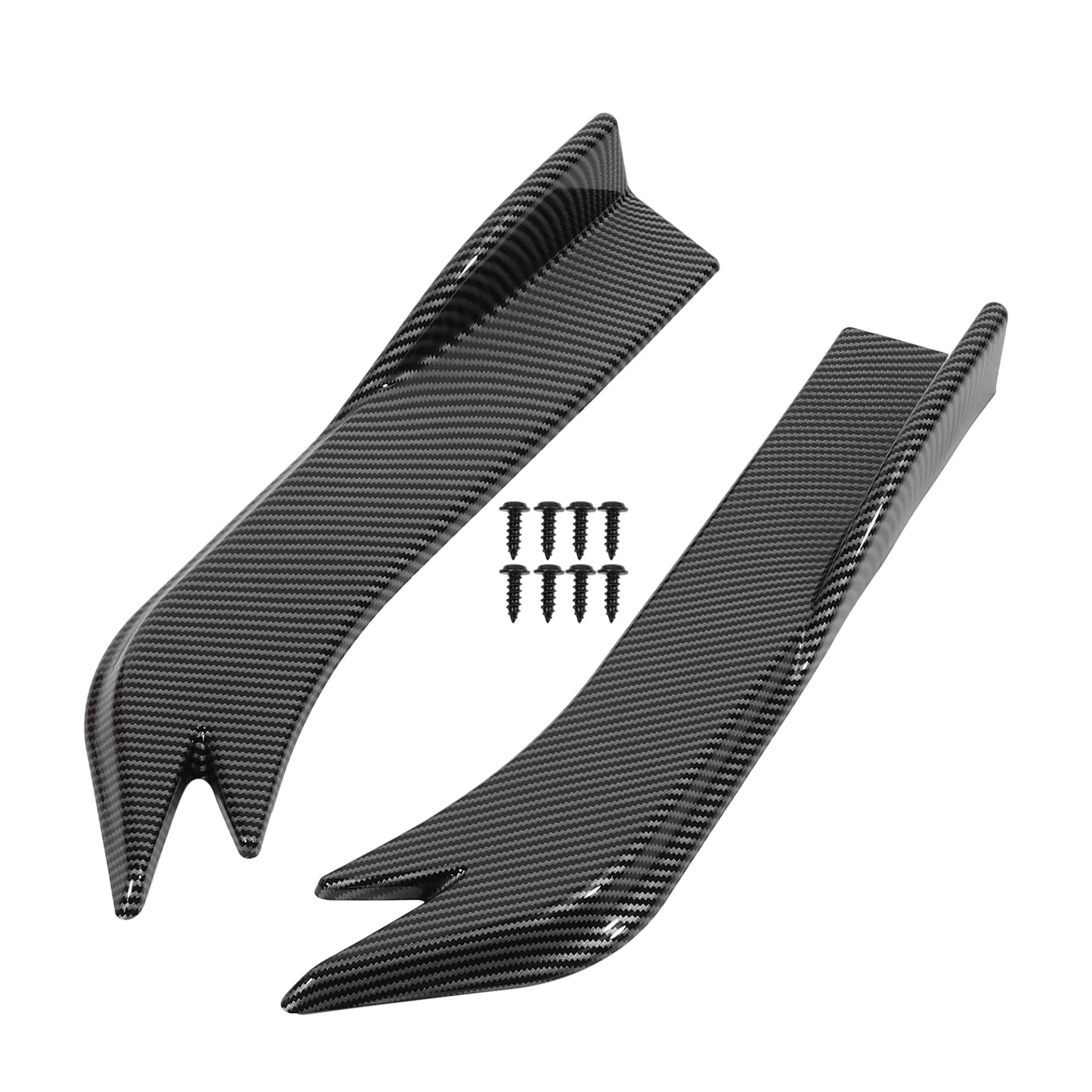 X AUTOHAUX 1 Paar Auto Universal Heckstoßstange Lippe Splitter Diffusor Spoiler Canard Body Kit Kohlefaser Muster von X AUTOHAUX