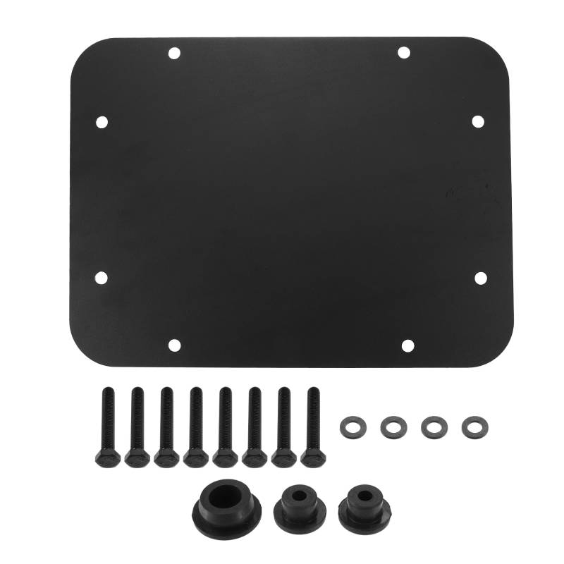 X AUTOHAUX Hintere Reserveradträger Delete Filler Plate mit Heckklappe Gummistopfen und Schrauben für Jeep Wrangler JK JKU 2007-2018 Heckklappe Plug Vent Plate Cover von X AUTOHAUX