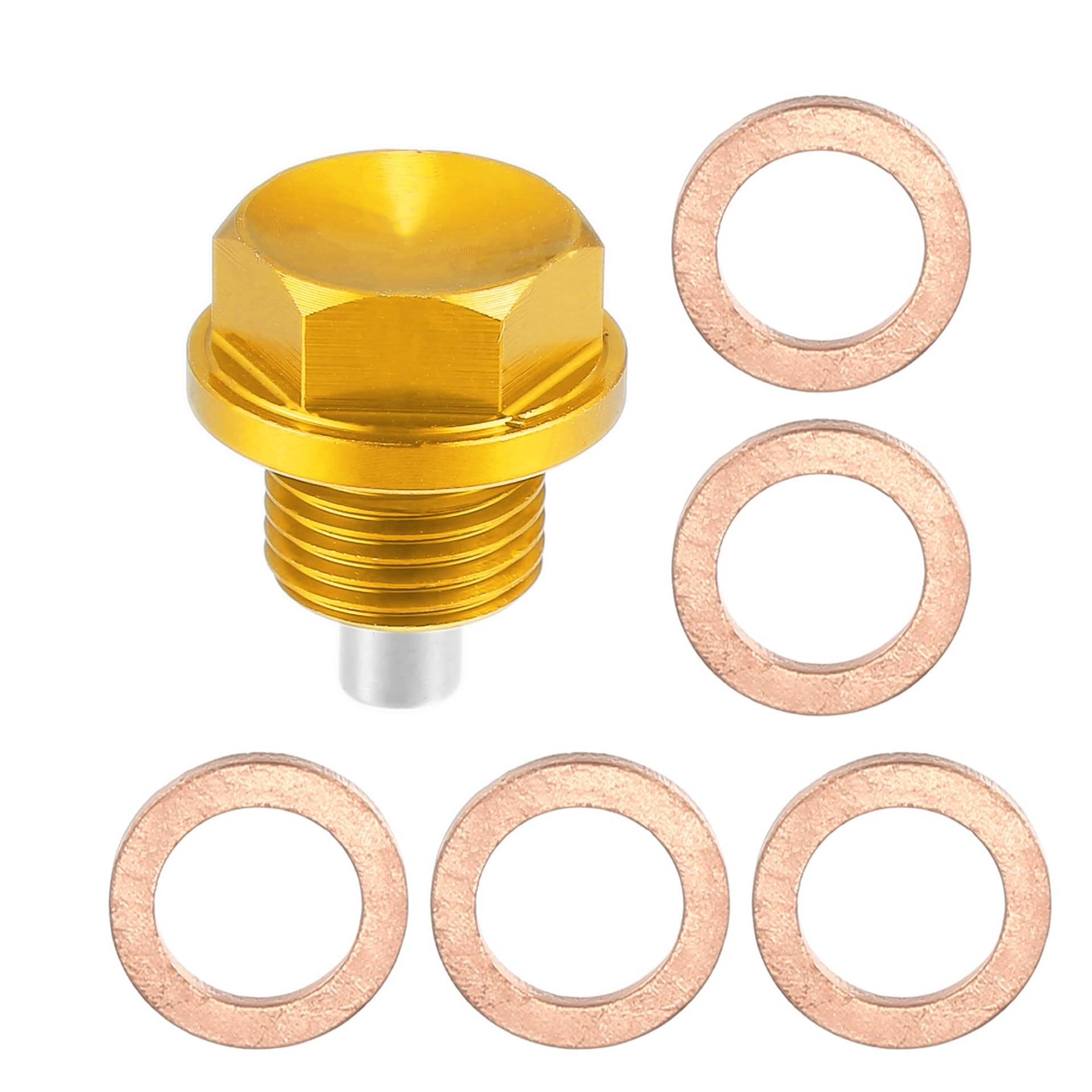 X AUTOHAUX M16x1,5 Magnetische Ölablassschraube mit Dichtungen Ölablaßschraube Aluminium Ölwannenwanne Ölwanne Schwarz von X AUTOHAUX