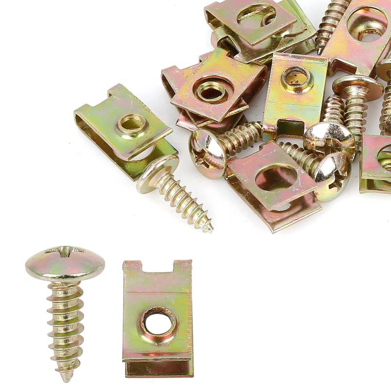 X AUTOHAUX 10 Sätze Auto Clip U-Clip Schraube Sortiment 4,8x16mm bronzefarbe von X AUTOHAUX