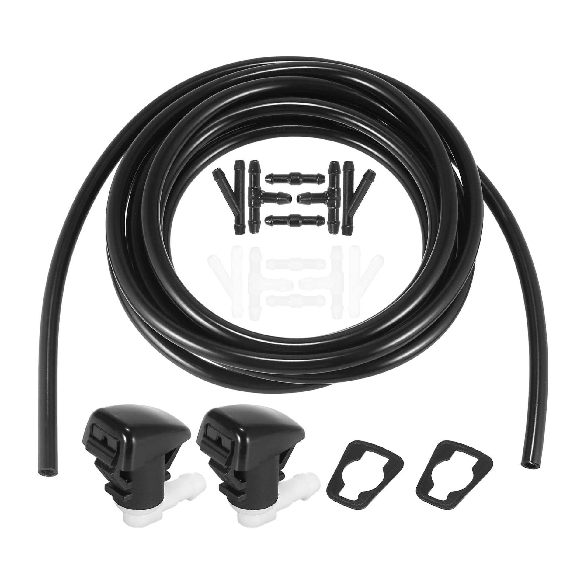 X AUTOHAUX 15Stk. Frontscheibenwaschschlauch Kit Scheibenwaschanlage Schlauch, Wischwasserschlauch Reparaturset Kit mit Schlauchverbinder für Dodg Durango Schwarz von X AUTOHAUX