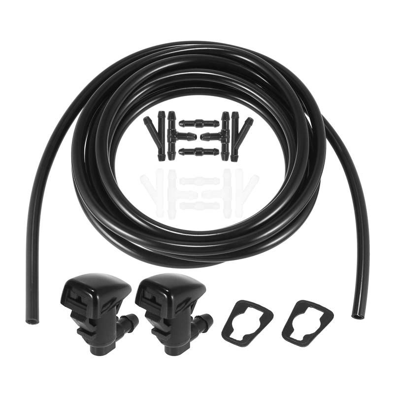 X AUTOHAUX 15Stk. Frontscheibenwaschschlauch Kit Scheibenwaschanlage Schlauch, Wischwasserschlauch Reparaturset Kit mit Schlauchverbinder für Grand schwarz von X AUTOHAUX