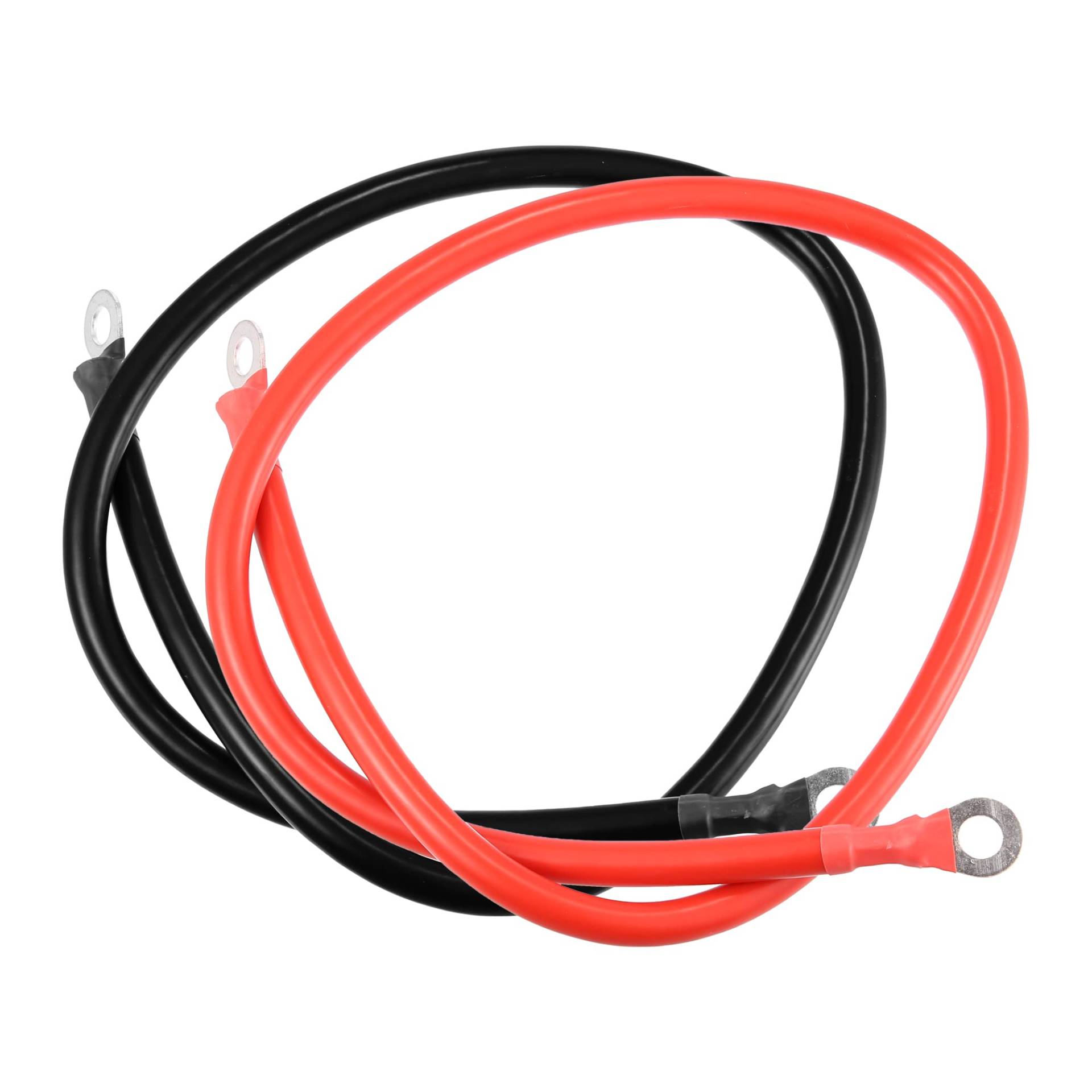 X AUTOHAUX 2 Stück Auto Fahrzeug Batteriekabel 2 AWG Gauge 120cm 3/8" Rot Schwarz von X AUTOHAUX