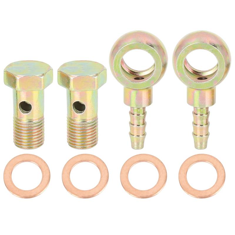 X AUTOHAUX 2 x 10mm Banjo Schlauch Bolzen Unterlegscheibe Fitting Metall für Motorrad Auto von X AUTOHAUX