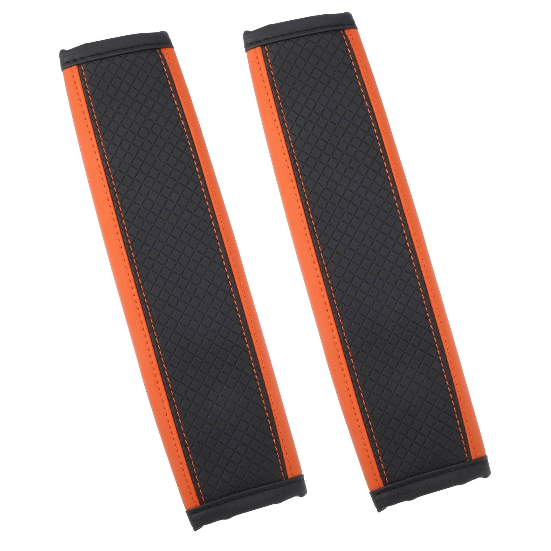 X AUTOHAUX 2Stk. Universal Anschnallgurt Abdeckung Hals Matte Kunstleder Schwarz Orange von X AUTOHAUX