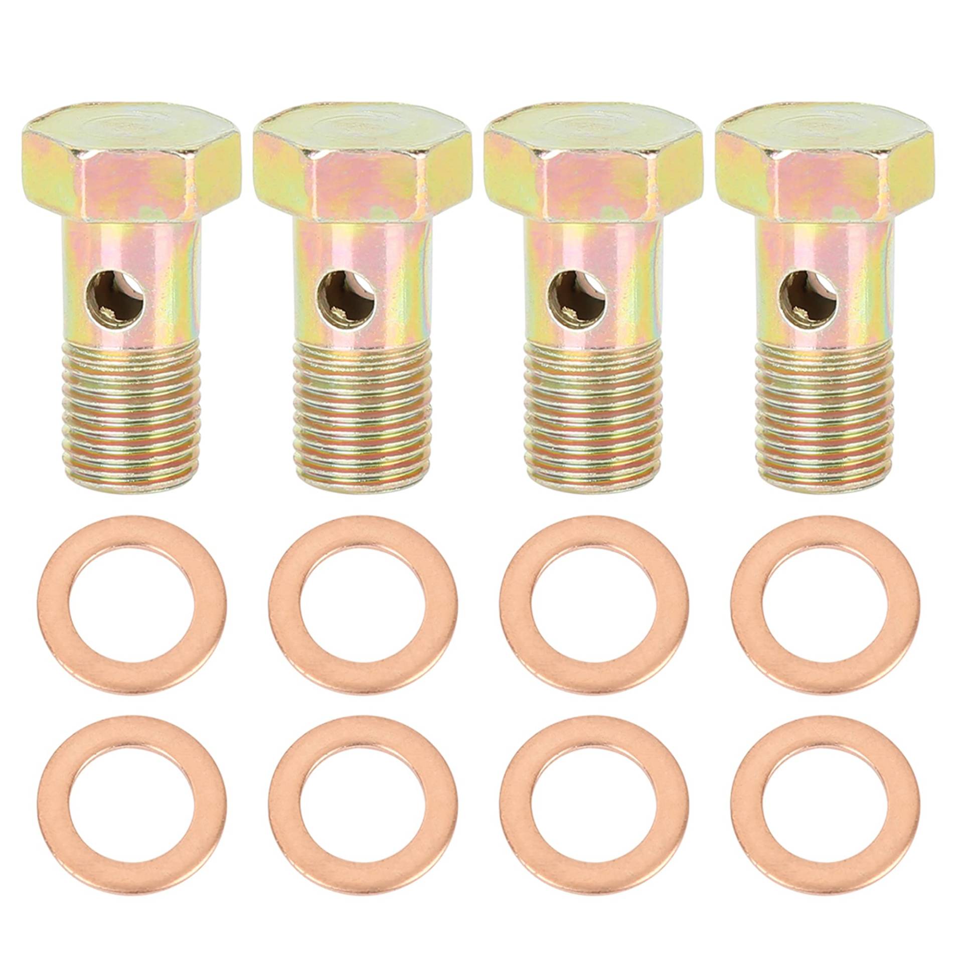 X AUTOHAUX 4 Sätze M10x1,0mm metrisch Gewinde Hohlschrauben Bremsanpassungsadapter von X AUTOHAUX