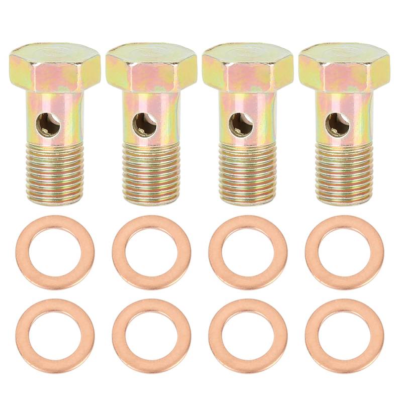 X AUTOHAUX 4 Sätze M10x1,0mm metrisch Gewinde Hohlschrauben Bremsanpassungsadapter von X AUTOHAUX