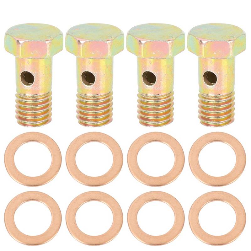 X AUTOHAUX 4 Sätze Hohlschraube M10 x 1,5 Hohlschrauben mit metrischem Gewinde Bolze Unterlegscheibe Kit von X AUTOHAUX