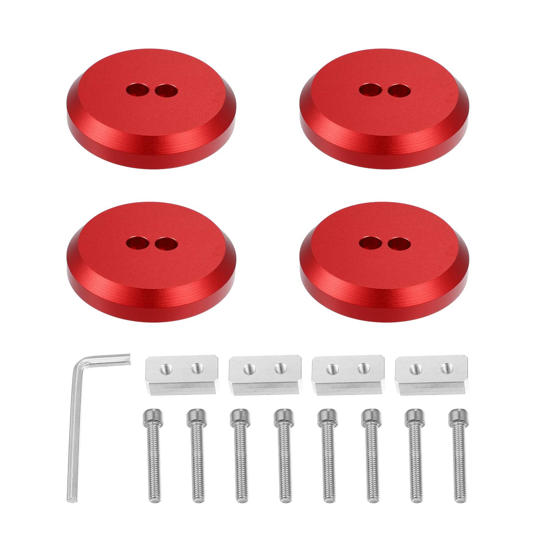 X AUTOHAUX 4 Stück Aluminium Jack Pads Jack Pucks für C5 C6 C7 C8 Z06 ZR1 1997-2021 Jacking Lift Pad Jack Lift Point Pad Adapter Rot von X AUTOHAUX