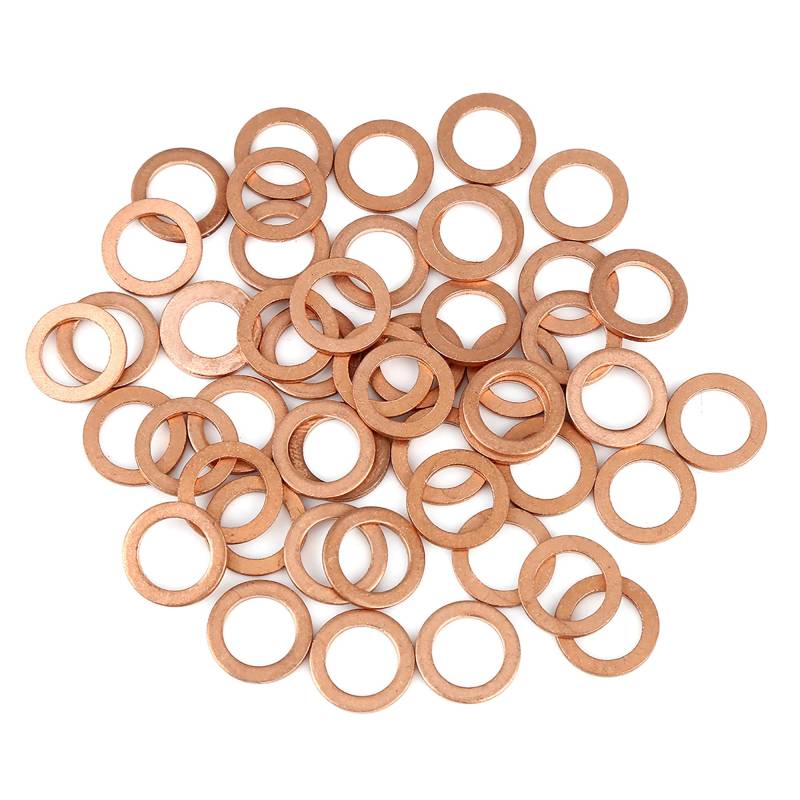 X AUTOHAUX 50Stk. Kupfer Unterlegscheibe Flachdichtung Ring für Auto 10 x 15 x 1,5 mm von X AUTOHAUX