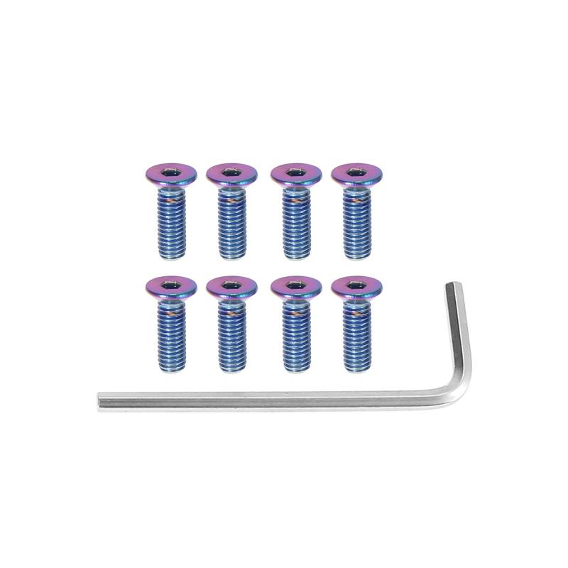 X AUTOHAUX 8 Stück Auto Flachkopf Lenkradschrauben Ersatz M5x0.8 Bunt von X AUTOHAUX