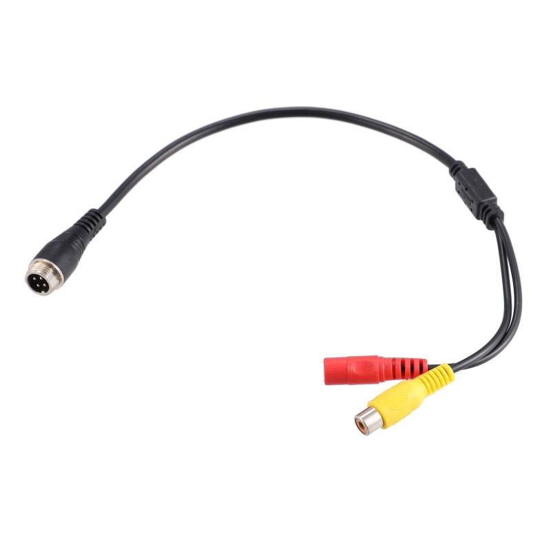 X AUTOHAUX Auto Cinch Kabel 33.5cm M12 4 Stifte Stecker auf RCA AV Stecker DC Busche für Auto Kamera von X AUTOHAUX