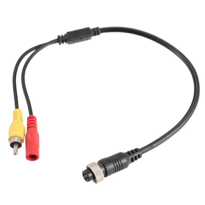 X AUTOHAUX Auto Cinch Kabel 40.5cm Audio Video Kabel M12 4 Stifte Stecker auf RCA AV Stecker DC Busche für Auto Kamera Adapter von X AUTOHAUX